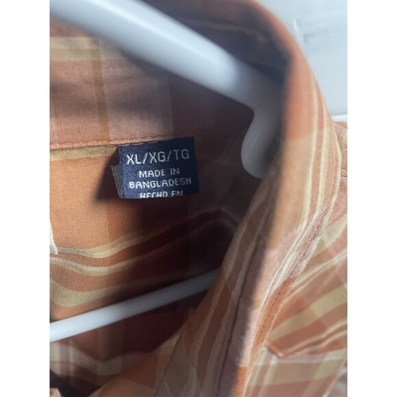 Wrangler Western Plaid Button Up Long Sleeve Shirt Brown Tan Size Extra large - Picture 3 of 6